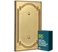 Rio Salto Heritage Frame Wall Plate, Metal Gold Wall Plates Light Switch Covers Decorative Light Switch Cover Plate Outlet Cover Plates (Brushed Brass Gold, 1 Blank 1PK)