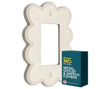 Rio Salto Scalloped Collection Wall Plate, Metal, Brushed Finish, Single Configuration, Screw-In Installation, 3.19 x 5 Inches (1, Warm Ivory, Rocker 1-Gang)