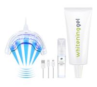 RIO Smile White Advanced Blue Light Teeth Whitening Kit, LED Mouthpiece with Whitening Gel & Pre-Treatment Spray, USB Powered, Enamel-Safe, At-Home Whitening System for Stains from Coffee, Wine & More