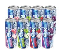 RIO Strong Cocktail, Vodka & Fruit Juice Cans, Ready to Drink, ABV 8%, Pre-Mixed, Natural, Vegan, Gluten-Free Alcohol Drinks, Low Sugar, Peach, Apple Cider, Lychee, Grape 4 Variety Flavor-8 x 330ml
