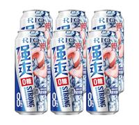 RIO Strong Premixed Cocktail, Ready To Drink, 6 x 500 ml Cans, 8% ABV, Sugar Free, Vodka & Fruit Juice Cocktail Cans, Vegan Alcohol Drinks for Any Occasion - Peach
