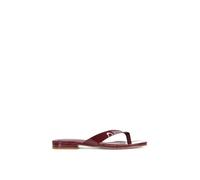 'Rio' Thong Strap Slip On Flip Flop Square Toe Slide XY London Burgundy 7