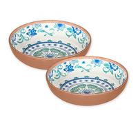 Rio Turquoise Floral Melamine/Plastic/BBQ/Outdoor Bowl Set (2)