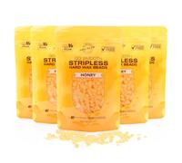Rio Go Smooth Hard Wax Beads 500g - Stripless Depilatory Waxing, No Strip Needed, Full Body, Face & Bikini Line Stripless Beads, Rosin Free - Honey (5 x 100g)