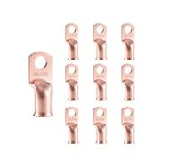 RIOCAN 10pcs 2/0 AWG-3/8”(M10) Ring Terminals Battery Lugs Battery Cable Ends Heavy Duty Wire Lugs 00 Gauge Terminals Copper Lugs Battery Terminal Connectors