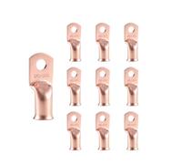 RIOCAN 10pcs 2/0 AWG-5/16”(M8) Ring Terminals 00 Gauge Copper Wire Lugs Battery Cable Ends Heavy Duty Battery Cable Terminal Connectors