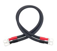 RIOCAN 4 AWG 18 Inch Heavy Duty Battery Cable Set with 3/8” Tinned Copper Lugs, Tinned Copper Wire with Flame-Retardant Braided Sleeve for Inverter Solar RV Marine Automotive