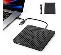 Rioddas External USB-C 3.0 CD/DVD Drive Burner +/-RW, Ultra-Slim Portable DVD Player Writer Reader for Windows 11/10/8 Linux, Laptop Desktop PC Mac iMac MacBook