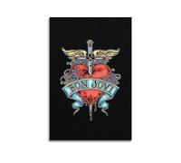 RIOEPURRT Bon Jovi Music Poster Poster Decorative Painting Canvas Wall Posters And Art Picture Print Modern Family Bedroom Decor Posters 08x12inch(20x30cm)