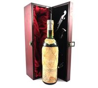 Rioja Reserva 1957 Marques de Riscal (Red wine) vintage wine in a silk lined wooden box with four wine accessories, 1 x 750ml