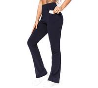 RIOJOY Women Stretch Bootleg Trousers Casual Wear Elasticated High Waist Bootcut Yoga Pants