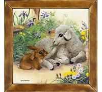 Riolis 0051 Pt Lamb and Rabbit Cross Stitch Kit Cotton Multi-color 30 x 0.1 cm
