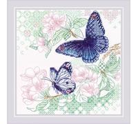 Riolis 1946 Counted Cross Stitch Lightness Blackwork Counted Cross Stitch Set, Cotton, The Ease of Spring, 20 x 20 cm