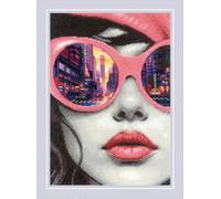 RIOLIS - Big City Rhythm 2331, Landscape Cross Stitch Kits 8¼"x11¾, Cross Stitch Kits for Beginners & Advanced, DYI Gift Crossstitching Kit, Girl Embroidery Counted Stitching Kit