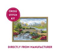 RIOLIS Counted Cross Stitch Kit 1078 Summer View, House Surrounded by Mountains