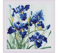 Riolis Counted Cross Stitch Kit 11.75"X11.75"-Blue Irises (14 Count)