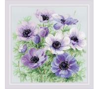 RIOLIS Counted Cross Stitch Kit 11.75"X11.75"-Purple Anemones (14 Count)