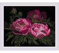 RIOLIS Counted Cross Stitch Kit 11.75"X9.5"-Lace Peonies (14 Count)