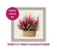 RIOLIS Counted Cross Stitch Kit 1324 Scottish Heather- Pink & Green Bouquet