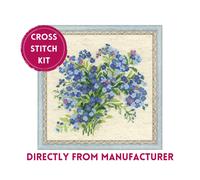 RIOLIS Counted Cross Stitch Kit 1496 Forget Me Nots- Gorgeous Blue Flowers