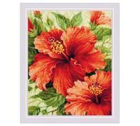 RIOLIS Counted Cross Stitch Kit 15.75 x 19.75 inches Hibiscus (10 Count)