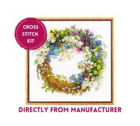 RIOLIS Counted Cross Stitch Kit 1536 Wreath with Bird Cherry- Summer Wreath