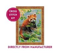 RIOLIS Counted Cross Stitch Kit 1627 Red Panda- Ginger Wild Animal on Branch