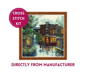 RIOLIS Counted Cross Stitch Kit 1677 Rainy Summer- Day in a Cozy Town