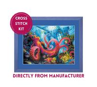 RIOLIS Counted Cross Stitch Kit 1788 The Underwater Kingdom- Red Octopus