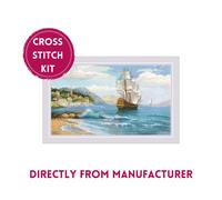 RIOLIS Counted Cross Stitch Kit 1900 Distant Shores-Ship Sailing Through the Sea