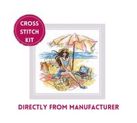 RIOLIS Counted Cross Stitch Kit 2008 At The Beach - Woman Under an Umbrella