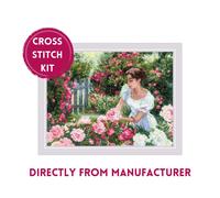RIOLIS Counted Cross Stitch Kit 2115 In the Garden - Beautiful Lady & Flowers