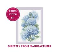 RIOLIS Counted Cross Stitch Kit 2140 Delicate Chrysanthemums, Lovely Blue Flower