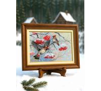 RIOLIS Counted Cross Stitch Kit 2207 Winter Whispers, Birds Resting on a Tree
