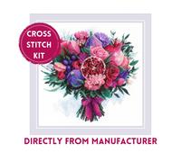 RIOLIS Counted Cross Stitch Kit 2230 Fruitful Bouquet. Pink Fruit and Flowers