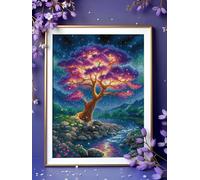 RIOLIS Counted Cross Stitch Kit 2240 Mysterious Universe- Glowing Tree at Night