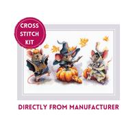 RIOLIS Counted Cross Stitch Kit 2241 Spooky Mouse Trio - Cute Halloween Mice