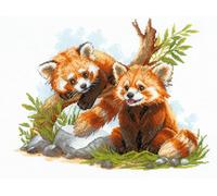RIOLIS Counted Cross Stitch Kit 2257 Red Panda Cubs- Little Adorable Red Pandas