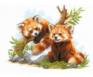 RIOLIS Counted Cross Stitch Kit 2257 Red Panda Cubs- Little Adorable Red Pandas