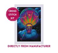 RIOLIS Counted Cross Stitch Kit 2290 Hot Air Balloon, Flying in the Night Skies