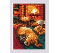 RIOLIS Counted Cross Stitch Kit 8.25"X11.75"-by The Fireplace (14 Count)
