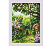 RIOLIS Counted Cross Stitch Kit 8.25"X11.75"-Garden Swing (14 Count)