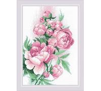 RIOLIS Counted Cross Stitch Kit 8.25"X11.75"-Lush Peonies