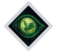 Riolis Counted Cross Stitch Kit - Dragon Eye, 7.75''X7.75'', Includes Zweigart 14ct. Black AIDA, Wool/Acrylic Threads, Needle, Instructions, Color Chart