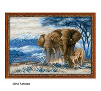 Riolis counted cross stitch Kit Elephants in the Savannah, DIY