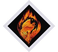 RIOLIS - Flaming Phoenix 2259, Cross Stitch Kits 7¾"x7¾, Cross Stitch Kits for Beginners & Advanced, Crossstitching Kits Adult, Counted Stitching Kits, Fantasy Embroidery Kit