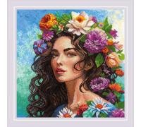 RIOLIS - Floral Muse 2254, Floral Cross Stitch Kits 11¾" x 11¾", Cross Stitch Kits for Beginners & Advanced, Crossstitching Kits Adult, Counted Stitching Kits, Flowers Embroidery Kit