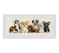 Riolis Counted Cross Stitch Kit 2221 Puppies - Dog design, 14 ct Zweigart Aida, 19 colors