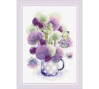 Riolis counted cross stitch kit "Purple Allium", 21x30cm, DIY