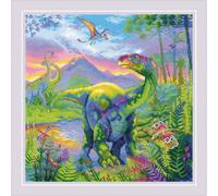 Riolis counted cross stitch kit "The Era of Dinosaurs", 40x40cm, DIY